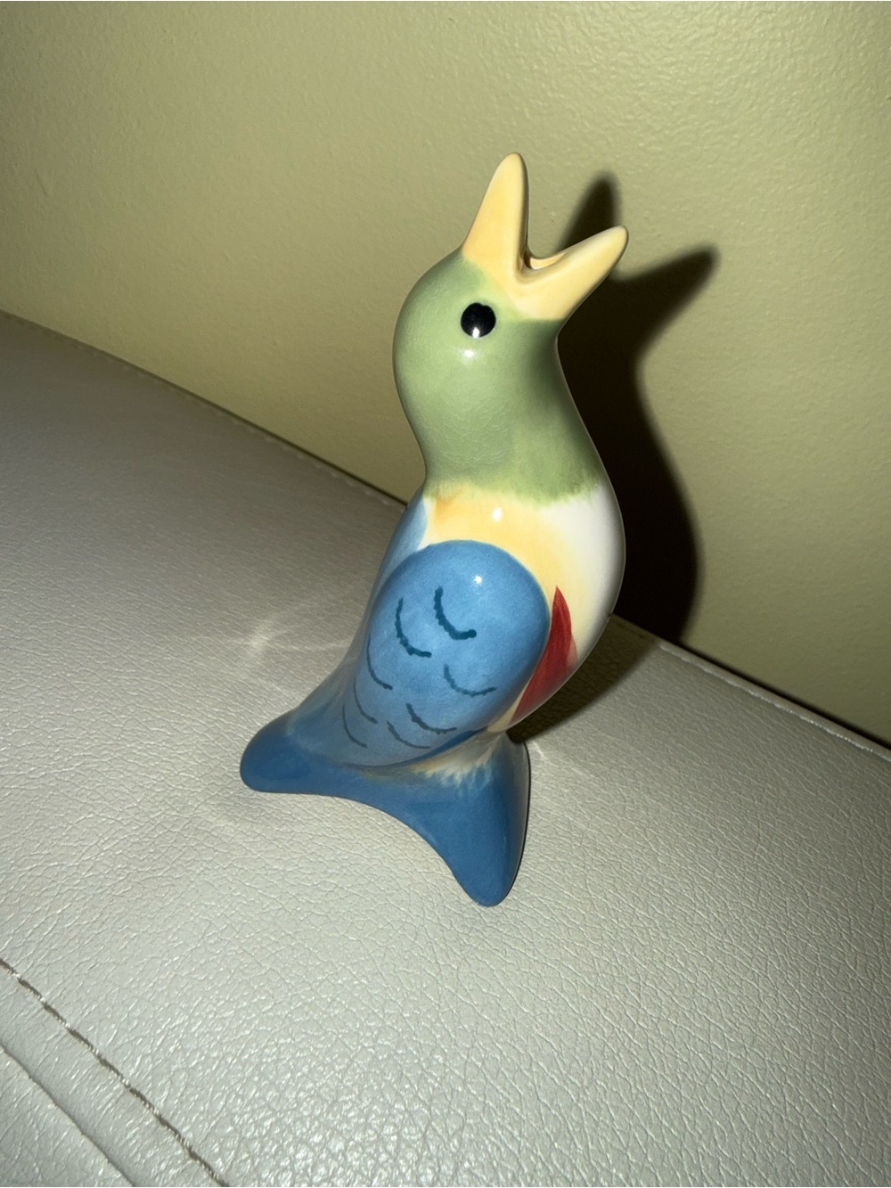 Pfaltzgraff Multicolor Ceramic Singing Bird Figurine - Blue, Green, Yellow